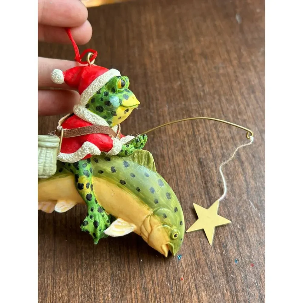 Stouffer brand Fishing Frog on a Fish ornament